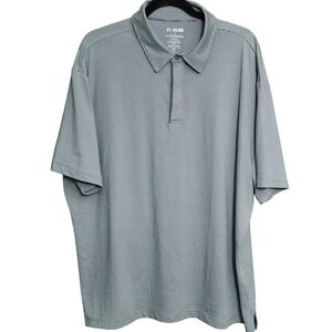 01.Algo Performance Polo Mens Blue Striped Short Sleeve 2X